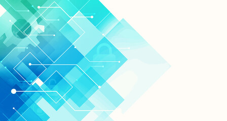 Modern and minimal futuristic background design with colorful shapes and free space on the side. Futuristic technology backdrop wallpaper