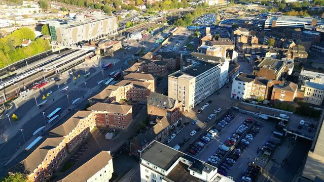 Time Lapse Aerial footage of Luton Central City of England