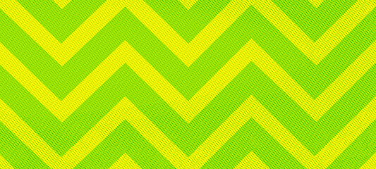 Zig zag wave green pattern panorama background, Modern horizontal design suitable for Online web Ads, Posters, Banners, social media, covers, evetns and various design works