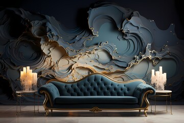 Liquid hues of midnight black and opalescent silver converging in a captivating display of contrasts, forming an abstract masterpiece for a unique wallpaper