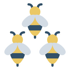 Swarm bee animal icon