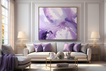Liquid lavender and silver blending into a serene abstract masterpiece.