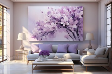Liquid lavender and silver blending into a serene abstract masterpiece
