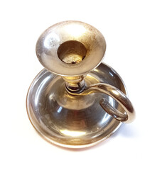 shiny metal Victorian candlestick holder