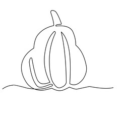 continuous single line art pumpkin