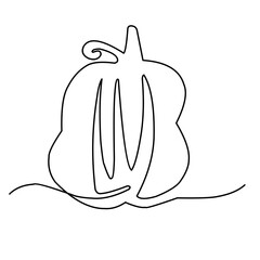 continuous single line art pumpkin