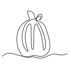 continuous single line art pumpkin