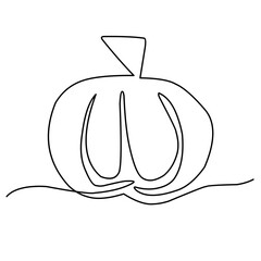 continuous single line art pumpkin