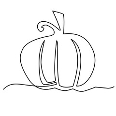 continuous single line art pumpkin