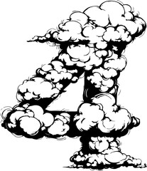 Cloud shaped number drawing