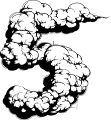 Cloud shaped number drawing