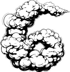 Cloud shaped number drawing