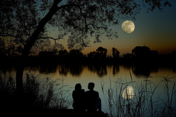 couple on the lake