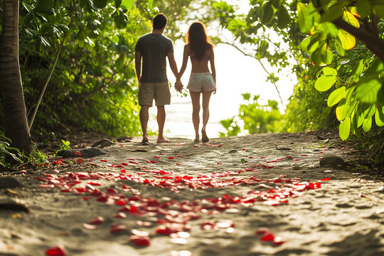 Couple Walking In The Park