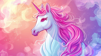 Obraz na płótnie Canvas cute pink fairy unicorn.
