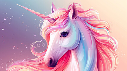 Obraz na płótnie Canvas cute pink fairy unicorn.