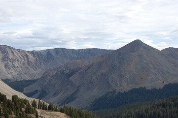 mountain peak high pass cloudy fall colors
