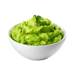Bowl of Guacamole on transparent background PNG image