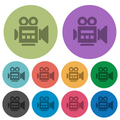 Video camera side view color darker flat icons