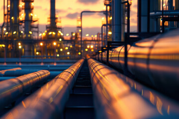 Industry pipeline during the refinery process. Gas and oil processing. Generative AI
