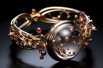 Liquid silver and rose gold colliding in a cosmic display of elegancer