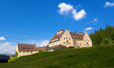 Fototapeta na wymiar 5 stars Hotel Kranzbach between Elmau and Klais near Garmisch-Partenkichen, Bavaria, Germany, Europe