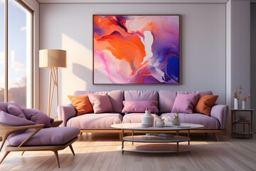 Liquid sunset in hues of orange and pink, casting a warm glow across an abstract canvas that is both calming and invigorating