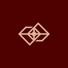 Obraz premium Luxury diamond line logo with ambigram style.