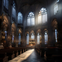 Fototapeta premium interior of the church of st john the baptist generative ai