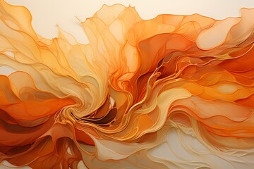 Liquid sunshine in shades of amber and tangerine, weaving a spellbinding abstract tapestry that radiates warmth and energy. - obrazy, fototapety, plakaty