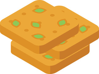 Kiwano fruit slices icon isometric vector. Summer plant. Eco yellow dessert