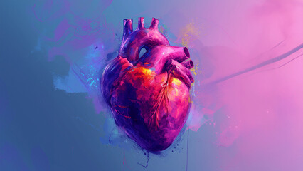 Painted human heart