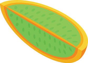 Slice of kiwano fruit icon isometric vector. Plant seed. Eco vitamin dessert