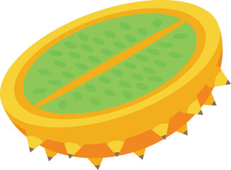 Half kiwano fruit icon isometric vector. Summer plant tropical. Raw citrus