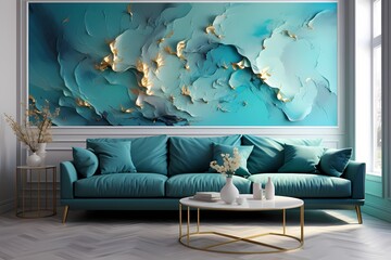 Luminous pools of liquid jade and azure, merging in a serene ballet to form an enchanting abstract background texture for a calming wallpaper.