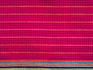 Detailed patterns in the fabric of a cloth dishtowel