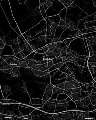Rotterdam Netherlands Map, Detailed Dark Map of Rotterdam Netherlands