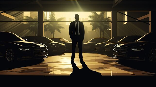 A billionaire man in an underground parking lot
