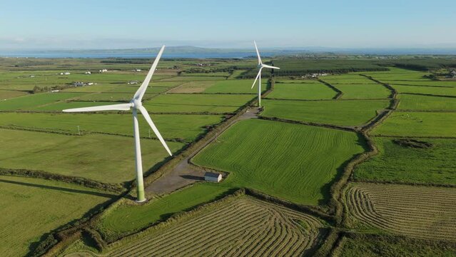 Wind turbines in Ireland Aerial view