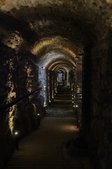 underground tunnel fort at night protection