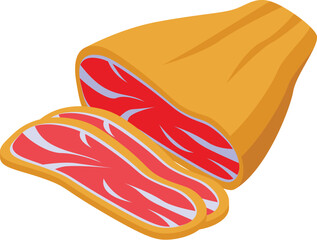 Meat jamon leg icon isometric vector. Cured farm animal. Leg gourmet