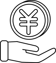 お金を手で持つ　アイコン　資産運用