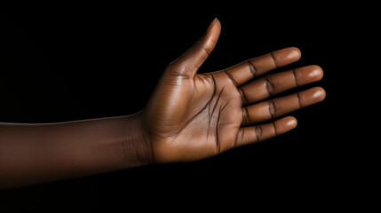 black hand on dark background 