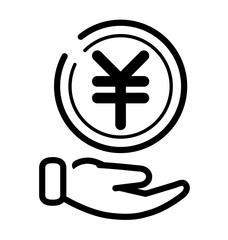 お金を手で持つ　アイコン　資産運用
