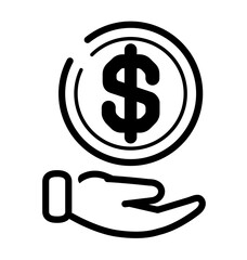 お金を手で持つ　アイコン　資産運用