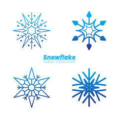 Great vector set of snowflake collections element. pack of flat snowflakes vector design