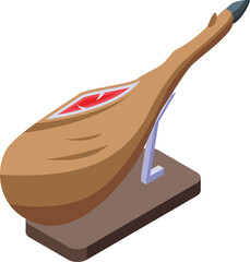 Cuisine leg prosciutto icon isometric vector. Jamon food. Slice animal farm