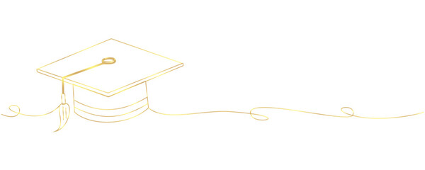 Vector graduation cap line art