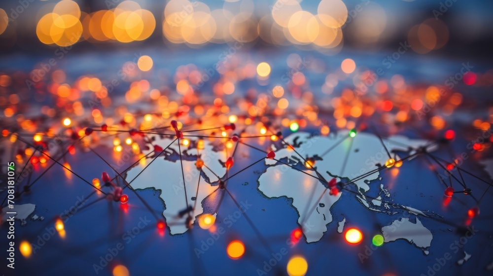 Poster closeup of a map with pins marking different cultural festivals and events around the world.