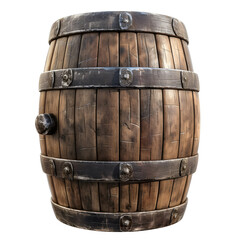 Fototapeta premium old wooden barrel isolated on white